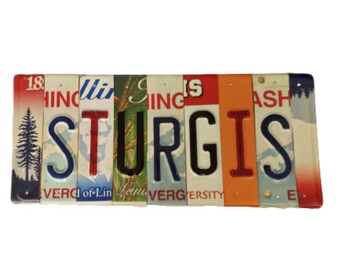 Sturgis Rally Revival Handcrafted License Plate Collage