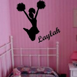 Custom Cheerleader and Name Decal Sticker Wall Decal