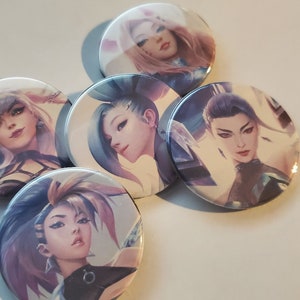 K/DA MORE Splash Art button set; KDA League of Legends