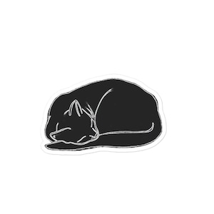 Black Cat Naptime Kiss-Cut Bubble-Free Sticker Original Design-3 Größen