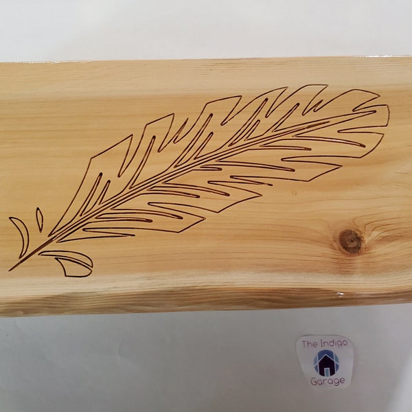 Native American Eagle Feather Keepsake Box. Made of Cedar
