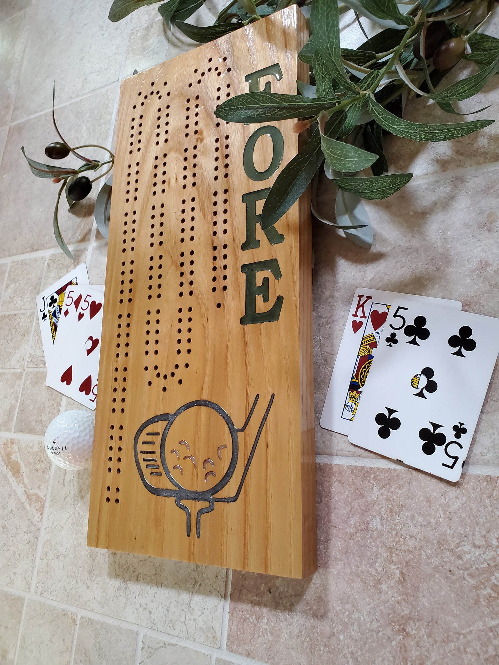 Golf Lovers Cribbage Board Cribbage Board is a 2 Player Board Etsy