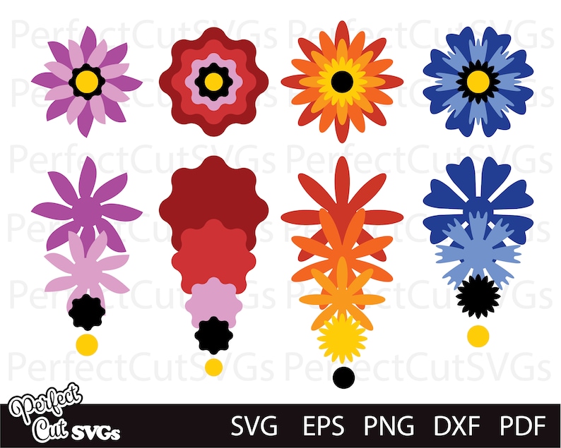 Flower SVG Cut File for Cricut Silhouette Flower Clipart | Etsy