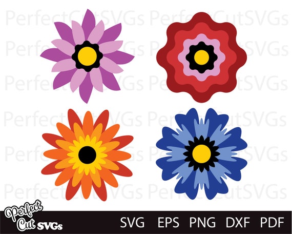 Flower SVG Cut File for Cricut Silhouette Flower Clipart | Etsy