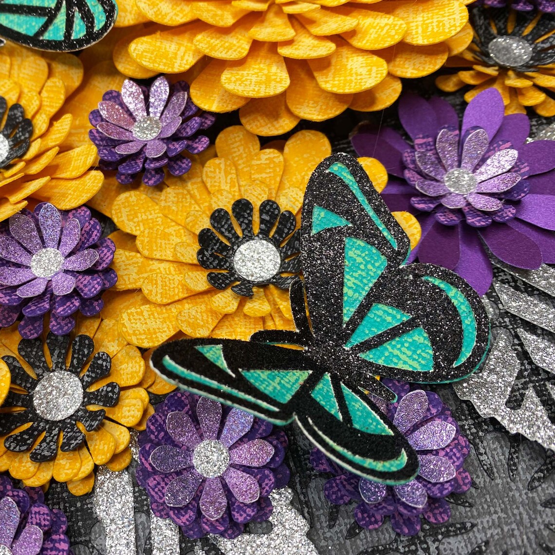 Paper Flower Shadow Box Paper Flower Arrangement Shadow Box Etsy