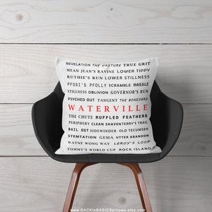 Waterville NH Ski Trails Ski Decor Pillow or Pillow Cover, Ski House Winter Decor, Skier Gifts, Skiing Pillows, Cabin Ski Lodge Decor