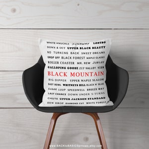 Black Mountain, NH, Ski Trails Ski Decor Pillow or Cover, Ski House Winter Decor, Ski Lover Gifts, Skiing Gifts, Skiing Pillows, Cabin Decor