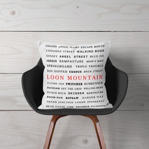 Loon Mountain Ski Trails Ski Decor Pillow or Cover, ski house winter decor, ski bum gifts, skiing gifts, skiing pillows, cabin, NH Decor