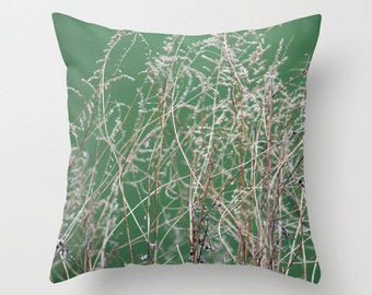 Dry Summer Grass, Pillow  home decoration, Fall Decor, brown, green pillow, botanical decor,interior design,country living, nature