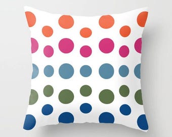 Cojín decorativo, lunares, 6 tamaños, decoración del hogar, colores otoñales, cojín decorativo, diseño de interiores, decoración divertida para la habitación de los niños, abstracto