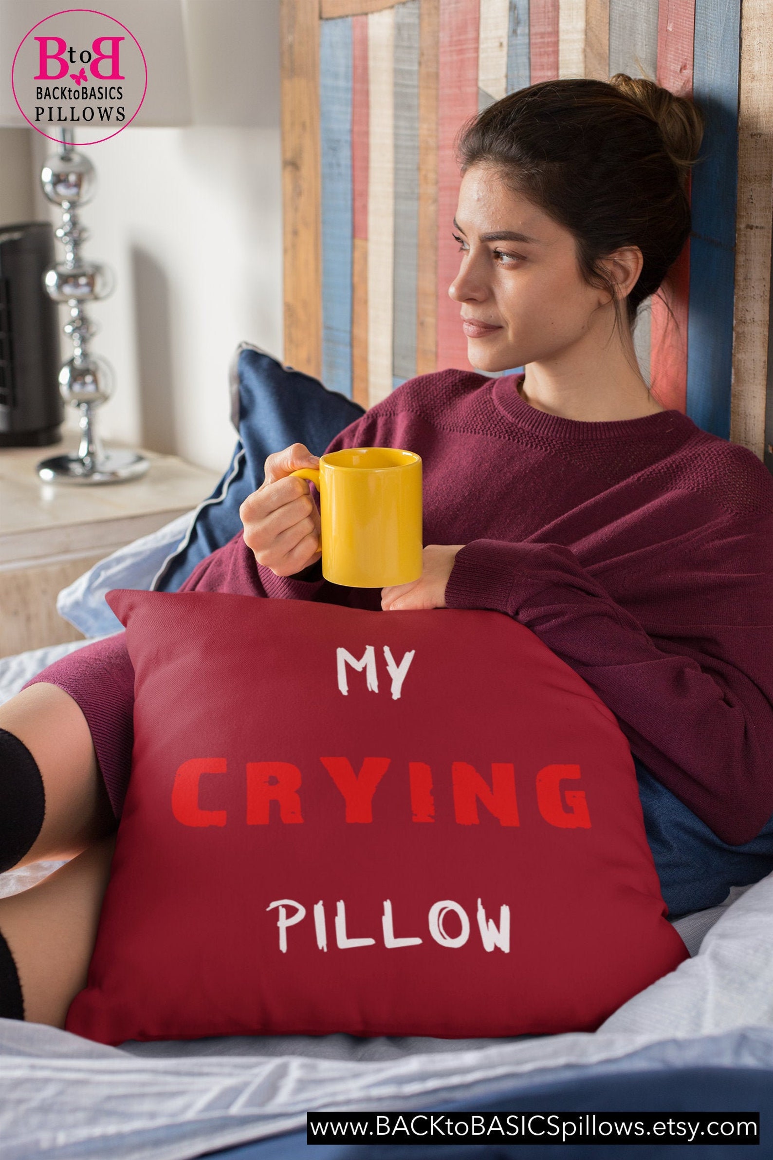 My Crying Pillow, Home Decor, Comforting Decor, Back to School, White