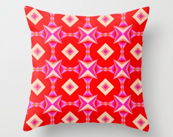 Red Pattern, pillow or cover   ,home decoration, interior design,colorful,kids decor,Modern Living,Mosaic,Contemporary Decor
