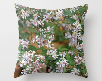 White Blooming Bush, Pillow decorative home decor,fall decor,winter decor,interior design,green,country living,throw pillow