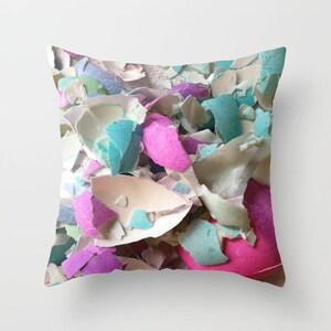 pillow or cover, Eggshells,   home decor, Blue, Pink, Interior Design, Decorative Kitchen pillow or cover, Colorful Easter Decor, Abstract