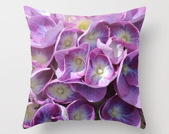 Purple Flower, pillow or cover   home decoration, flowers, white, purple, fuchsia,floral,country living,interior design