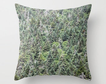 Tree Tops, pillow or cover  home decoration, country decor, interior design, green, gray, trees,summer, nature, vermont, forest, wanderlust