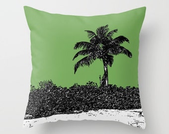 Palm Tree Green, Pillow   home decoration,accent pillows,landscape,island living,modern design,nautical,beach decor,dorm decor