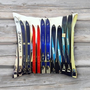 Ski Decor pillow or cover, Vintage Ski Collection,   home decor, winter decor, interior design, snow, ski gifts, skiing pillow or covers