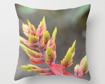 Tropical Plant, pillow or cover   , home decoration, red, yellow, green,, island living, modern design, botanical, colorful