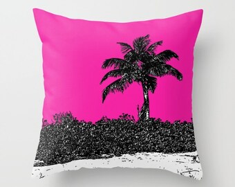 Palm Tree Pink, Pillow   home decoration,accent pillows,landscape,island living,modern design,nautical,beach decor,dorm decor