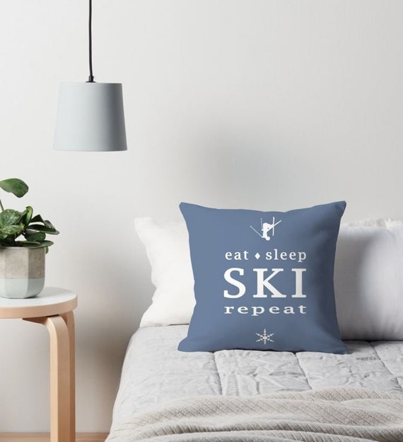 Ski Pillow Eat Sleep Ski Repeat home Ski Pillow Eat Sleep Ski Repeat home