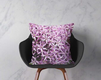 Allium Flowers, Spring Decor Pillow, home decor, floral decor, zen pillow, pillow  purple, flowering, blooming. flowers