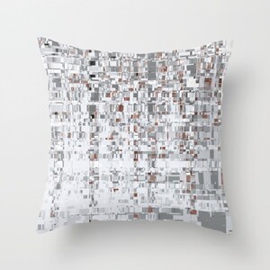 Abstract Architecture, Decorative Pillow, home decor, grey, brown, geometric decor, digital art pillow, contemporary decorations