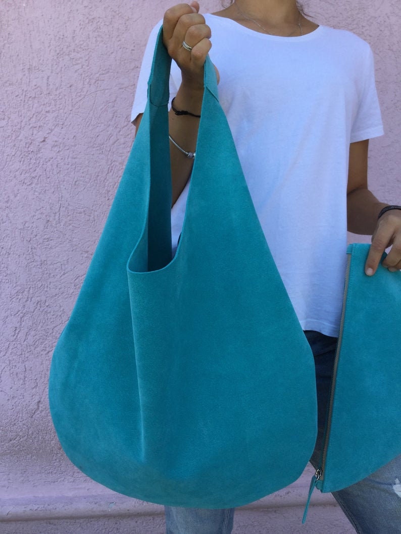 Shoulder Medium Leather Hobo Bag Etsy