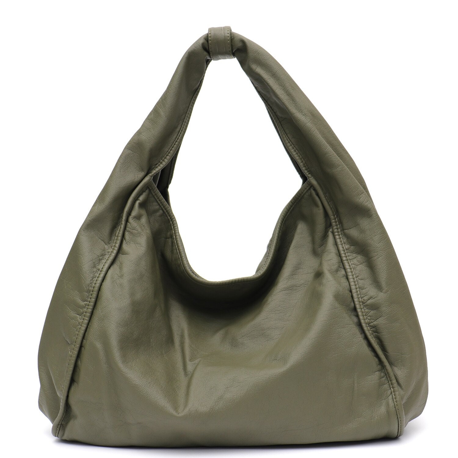 Green Vegan Leather Shoulder Hobo Bag - Etsy