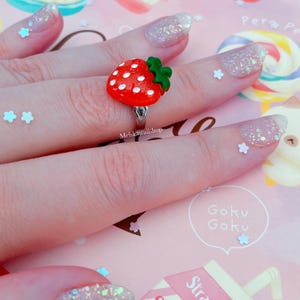 Mini Glitter Strawberry Ring