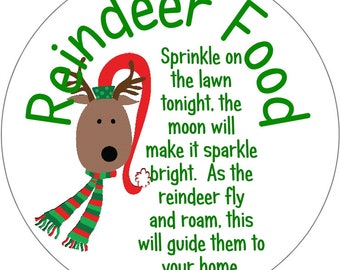 christmas address labels reindeer food round labels magic etsy