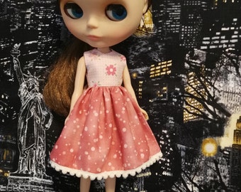 Blythe Doll Outfit Flower print pink dress