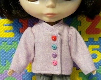 Blythe Doll Outfit Purple Color Flannelet Coat