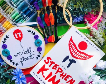We All Float | Digital Hand Embroidery Pattern | PDF Digital Download | Beginner | Stephen King | Pennywise