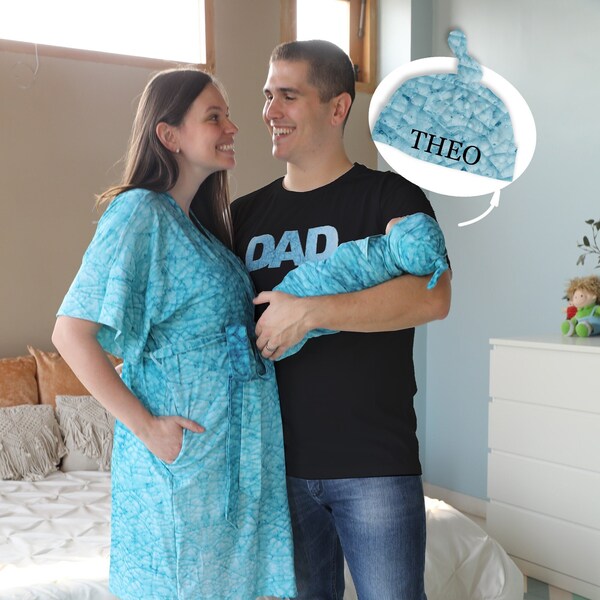 Maternity Robe and Swaddle Set Boy Etsy