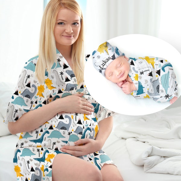 Maternity Robe and Swaddle Set Boy Etsy