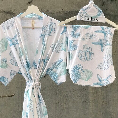 Maternity Robe and Swaddle Set. Mommy and Me. Hospital Robe Etsy