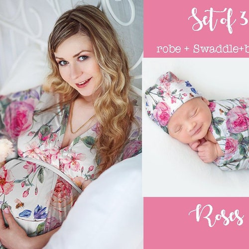 Maternity Delivery Robe & Girl Robe and Baby Girl Swaddle Etsy