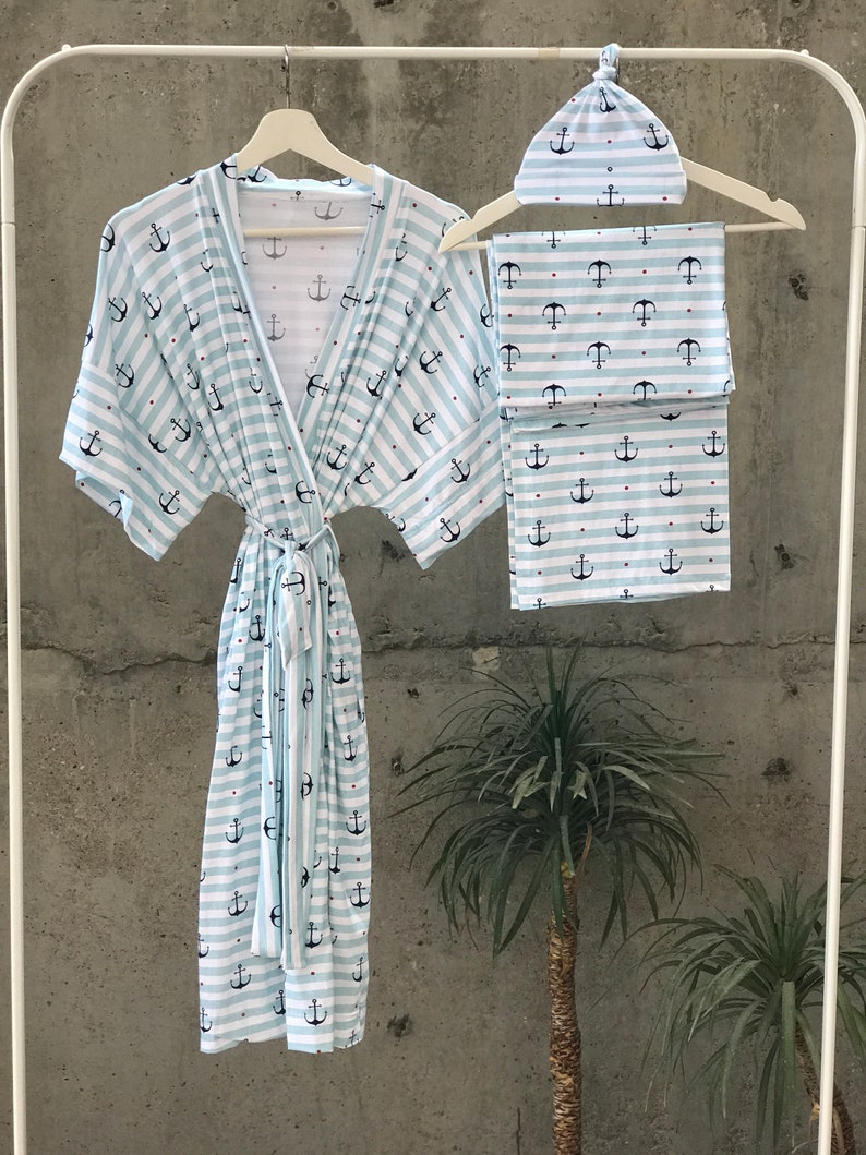 Maternity Robe and Swaddle Set. Mommy and Me Robe and Swaddle Etsy