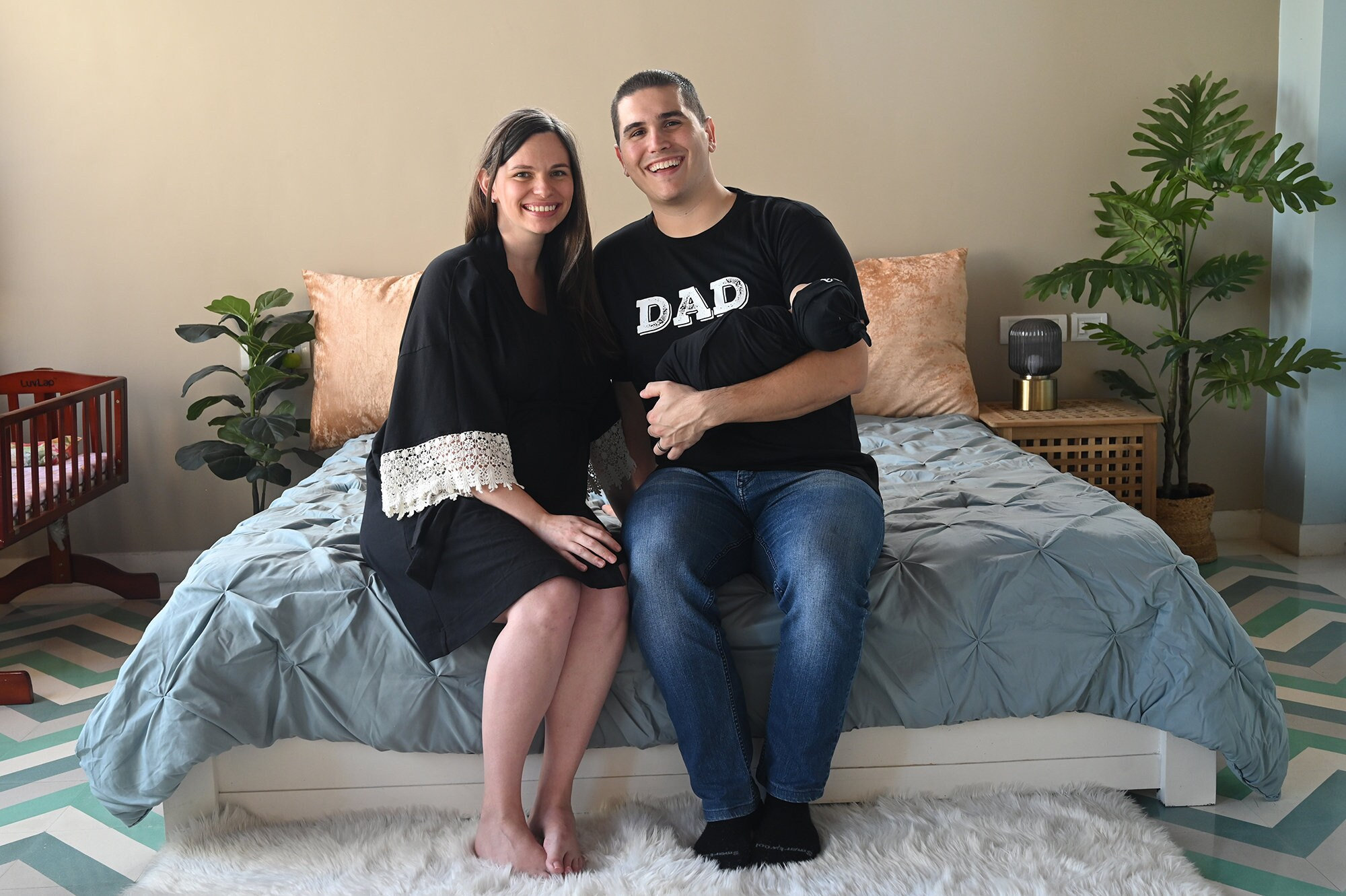 Mom and baby matching hospital outfits. Maternity robe and swaddle set. Mommy and me. Matching dad and family t-shirts. Maternity.