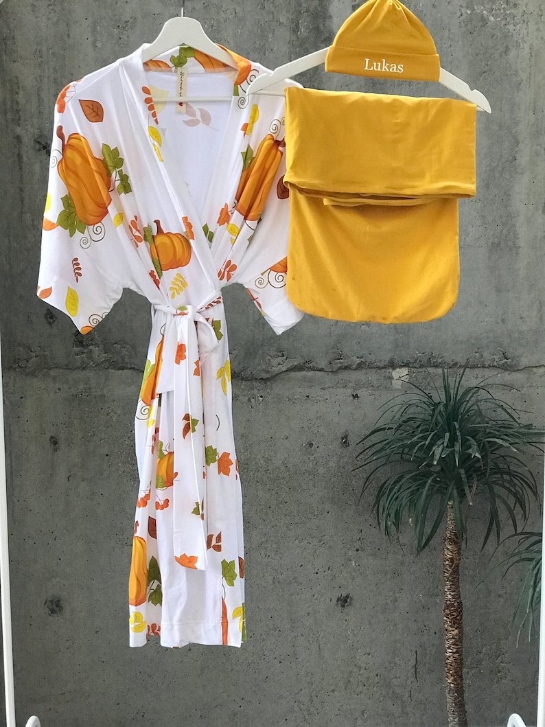 Mommy and Me Matching Robe and Swaddle Set. Maternity Robe. Etsy