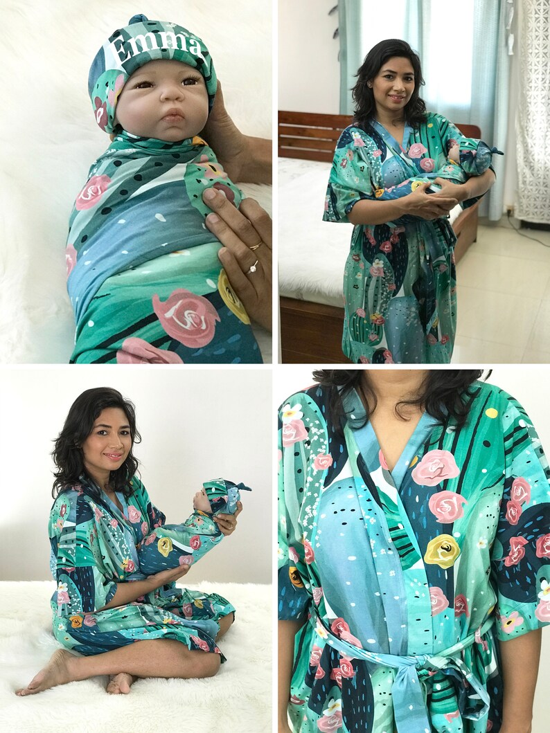 matching robe and swaddle girl