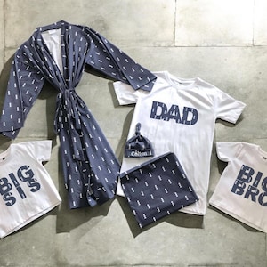 Set di vestaglia e coperta premaman: cotone con motivo ad albero, mamma e me, camicie abbinate per la famiglia