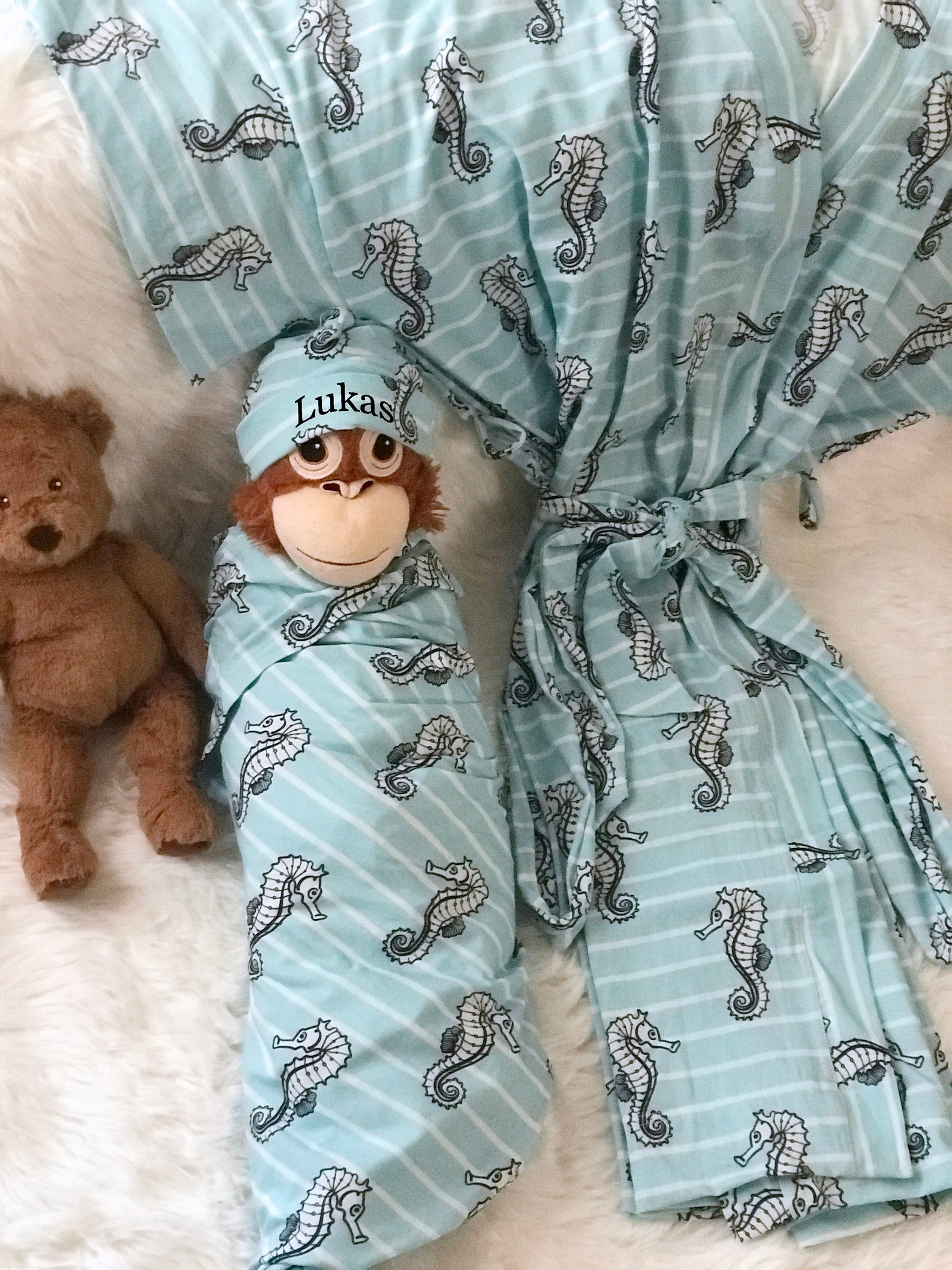 Maternity Robe and Swaddle Set. Mommy and Me Robe and Swaddle Etsy