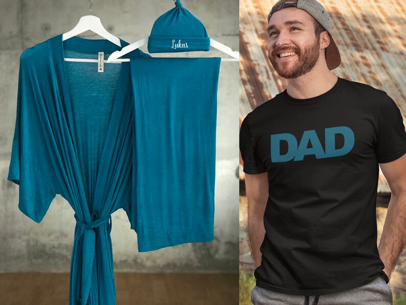 mommy and me robe and swaddle boy