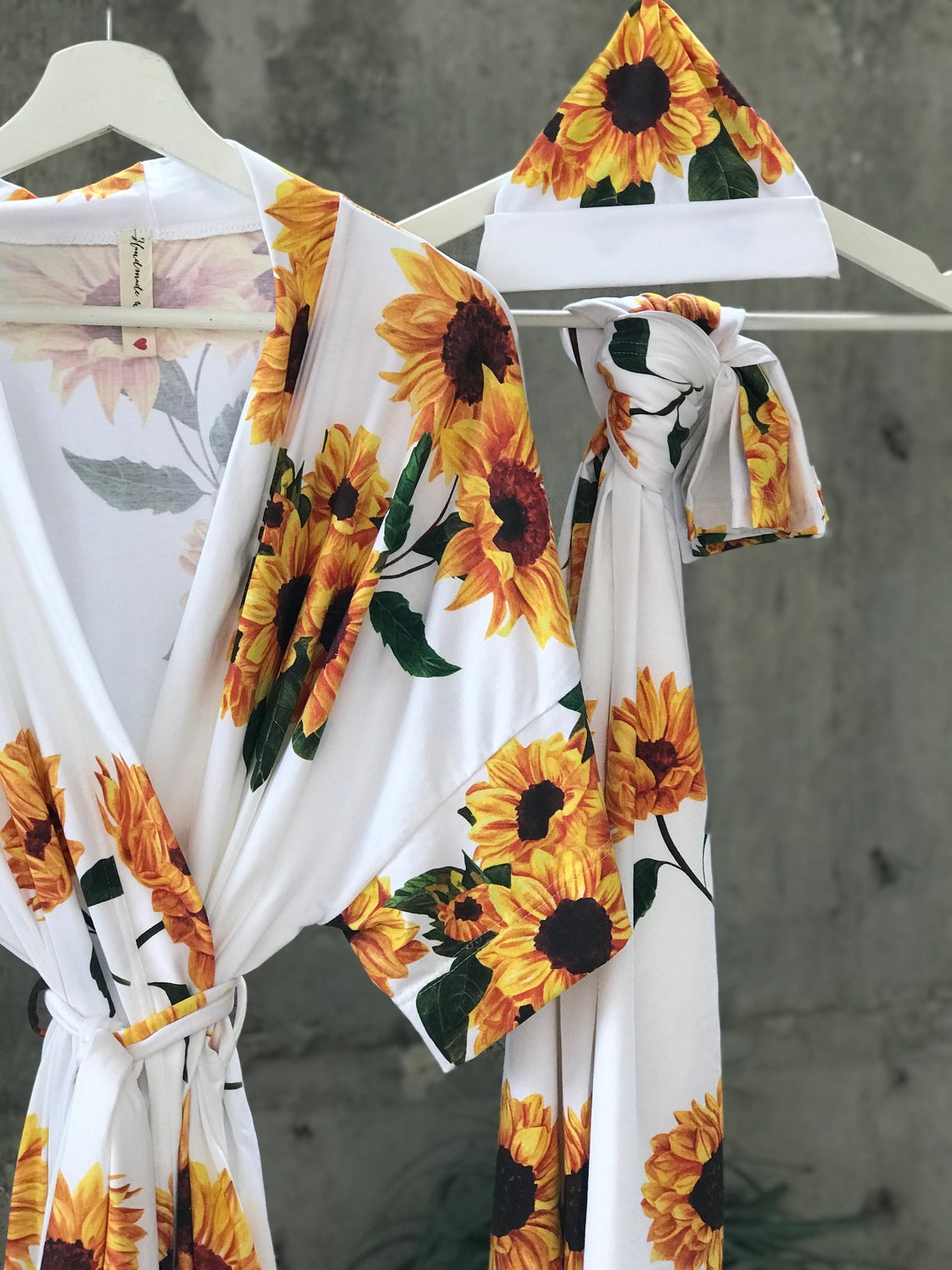 Maternity Robe and Swaddle Set. Sunflower. Kimono. Mommy and Etsy