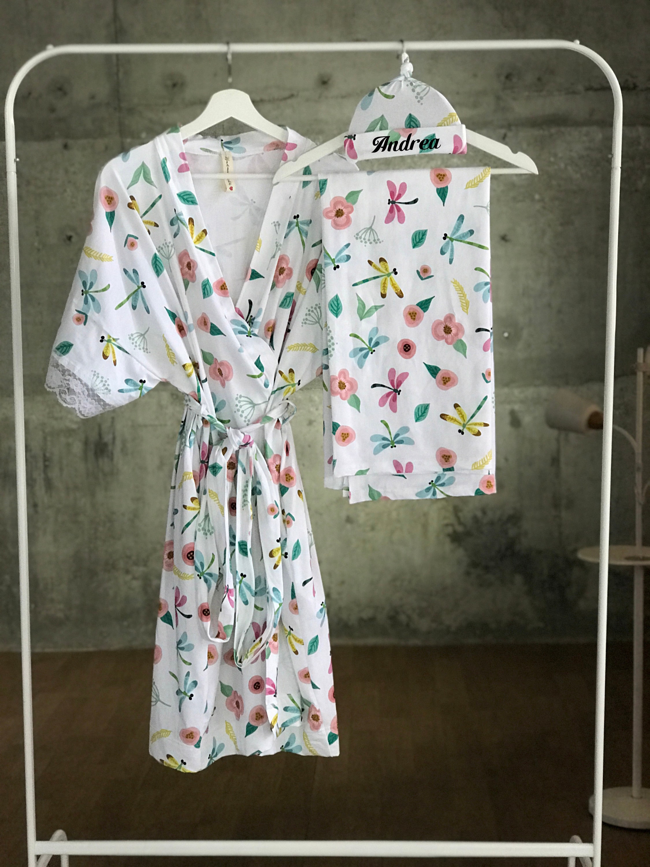 Mommy and me robe and swaddle set. Christmas. Maternity robe Etsy