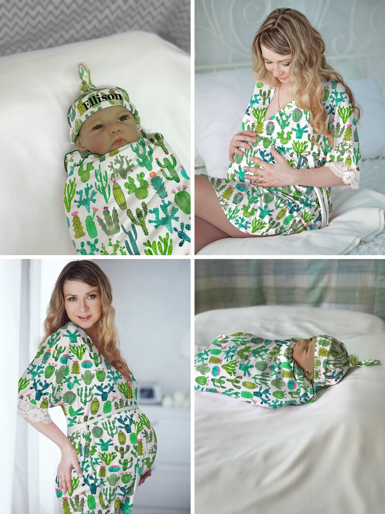 Mommy and Me Robe and Swaddle Set Boy. Maternity Hospital Etsy
