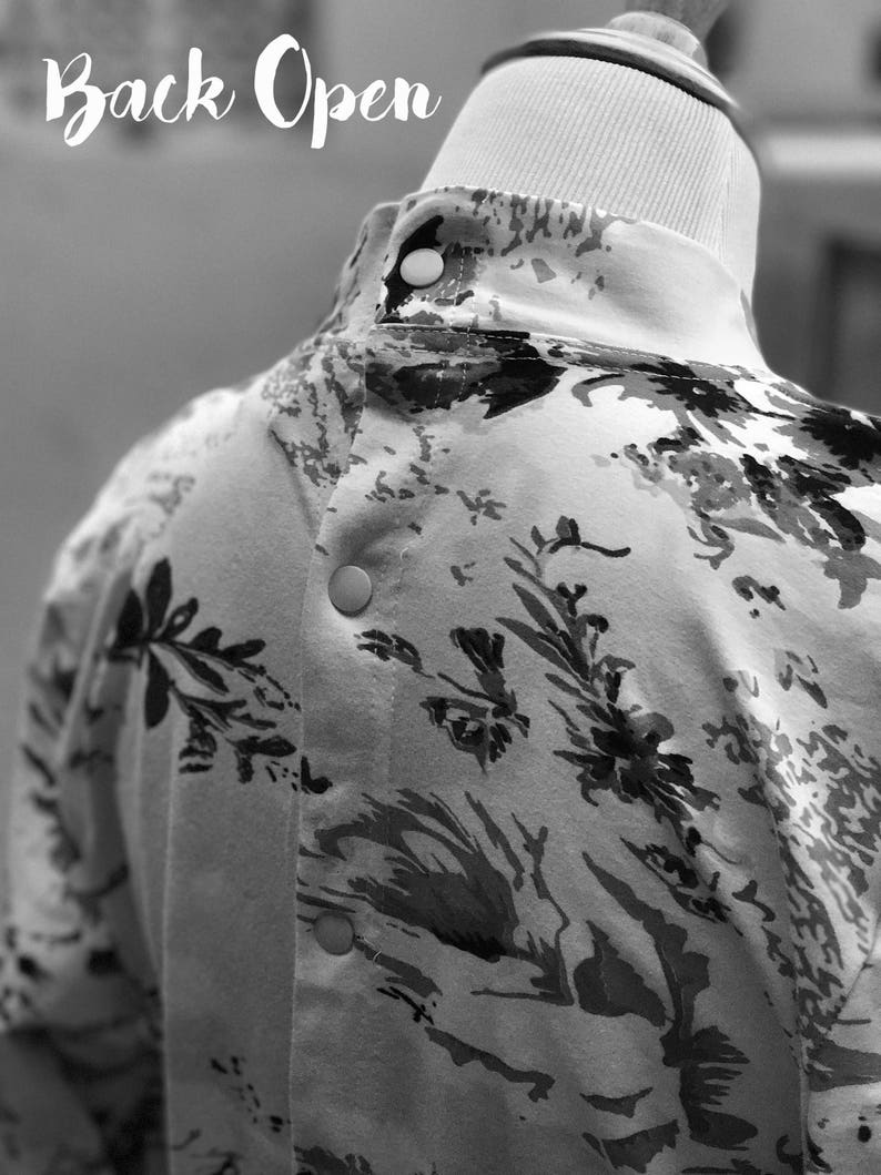 baby shower choice of Fabric ANKLE length labor and delivery Maternity robe in floral print