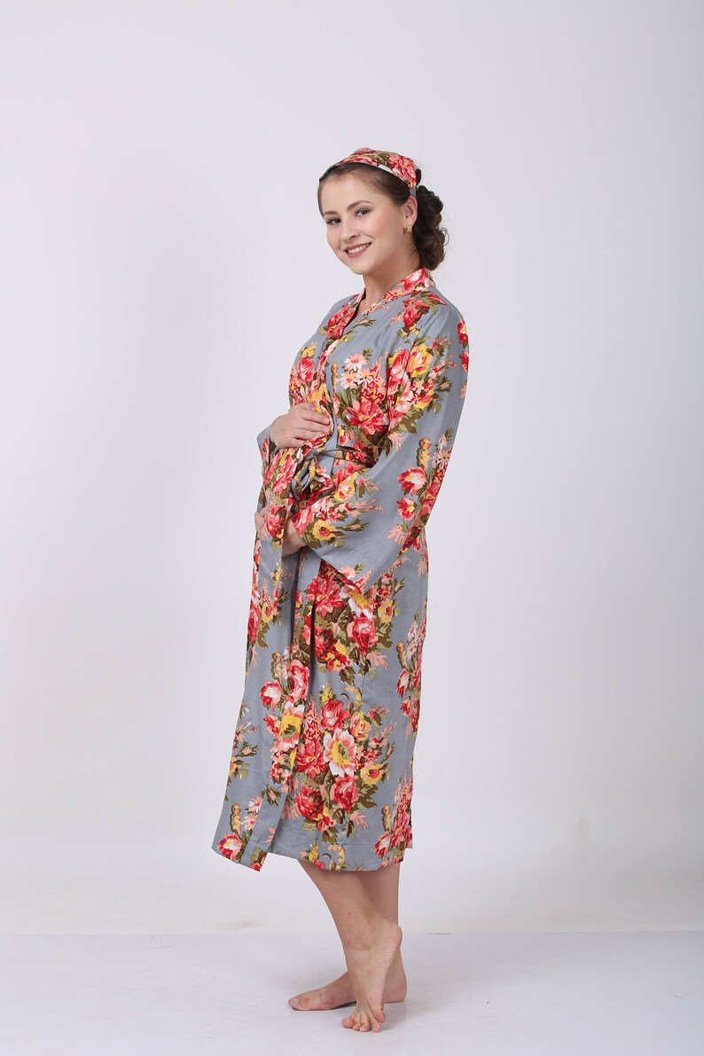 floral birthing robe newborn boy swaddle pregnancy and labor hospital wear robe cotton delivery robe nursing robe set Mom and me robes